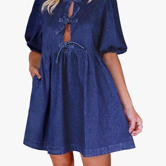 Dresses & Skirts - Elegant Blue Denim Dress